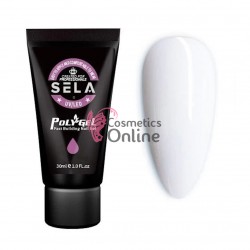 PolyGel UV LED pentru unghii false SELA Profesional de 30ml Cod 002 Alb French